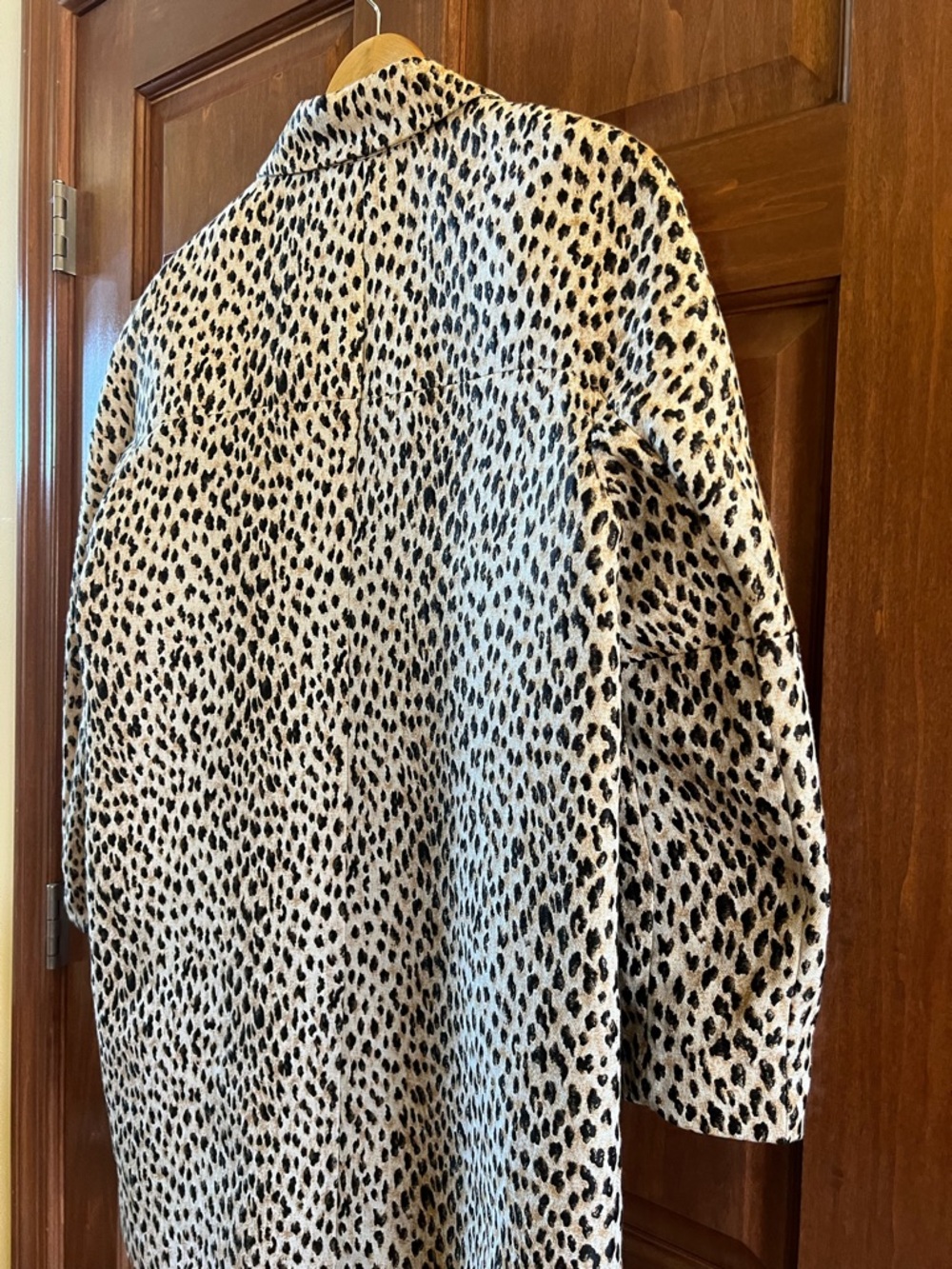Diane Von Furstenberg Leopard Print Coat Duster Tan Black Size 12 - Picture 7 of 16